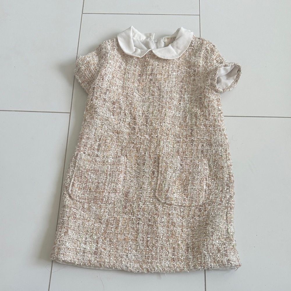 Forever 21 girls Cream Tweed Kids Dress 5/6Y
